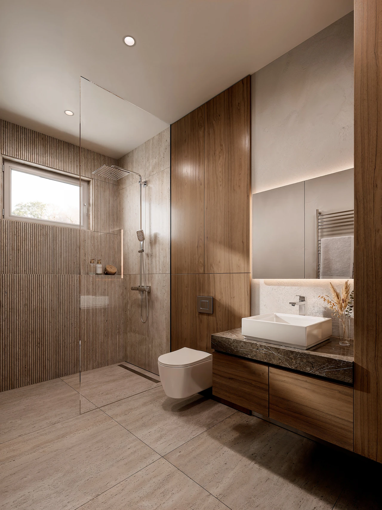 Bad in L12 mit Dusche, Waschtisch und WC, Lindauer Allee 12
