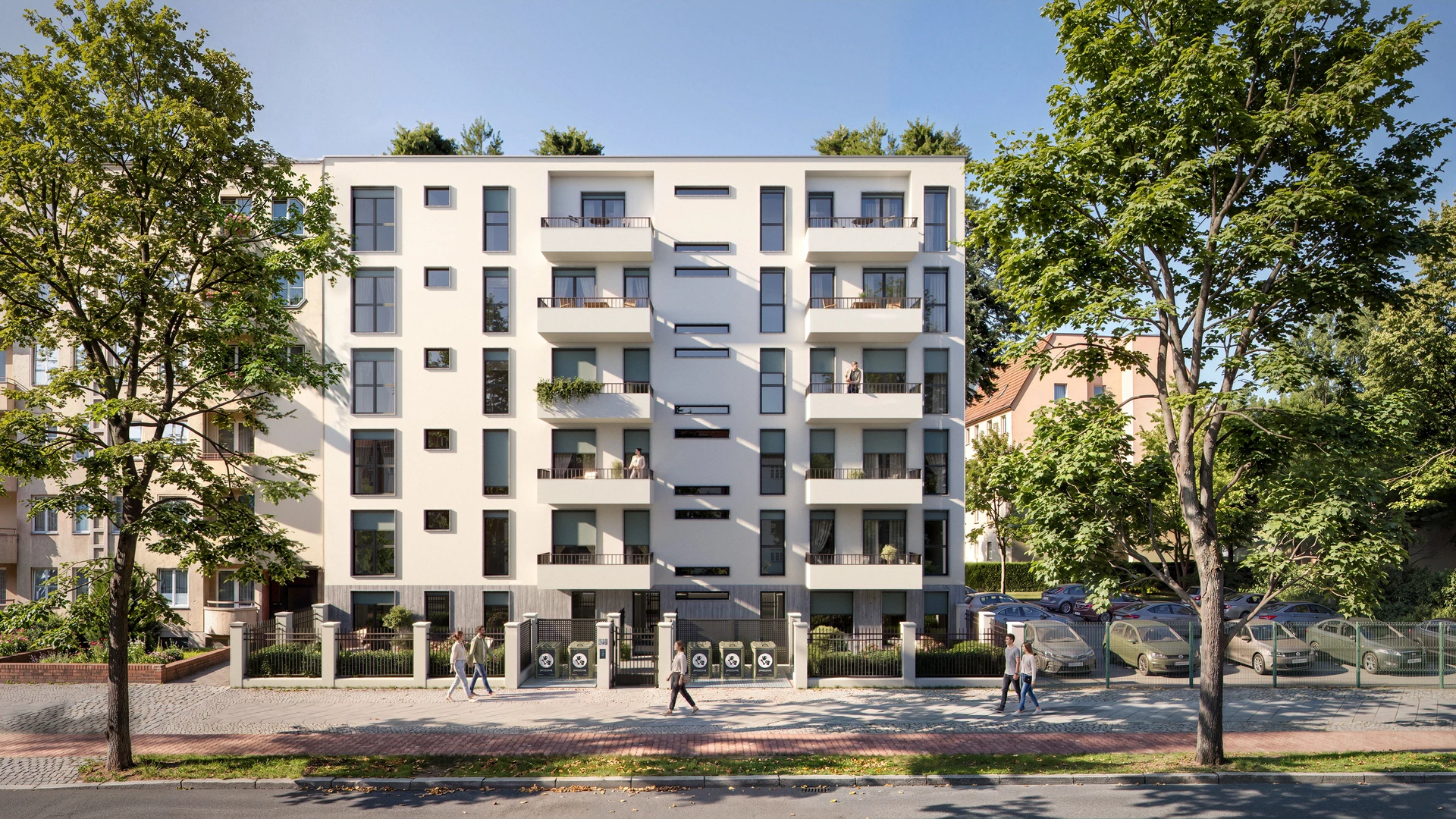 Mehrfamilienhaus L12 an der Lindauer Allee 12, Blick von der Straße